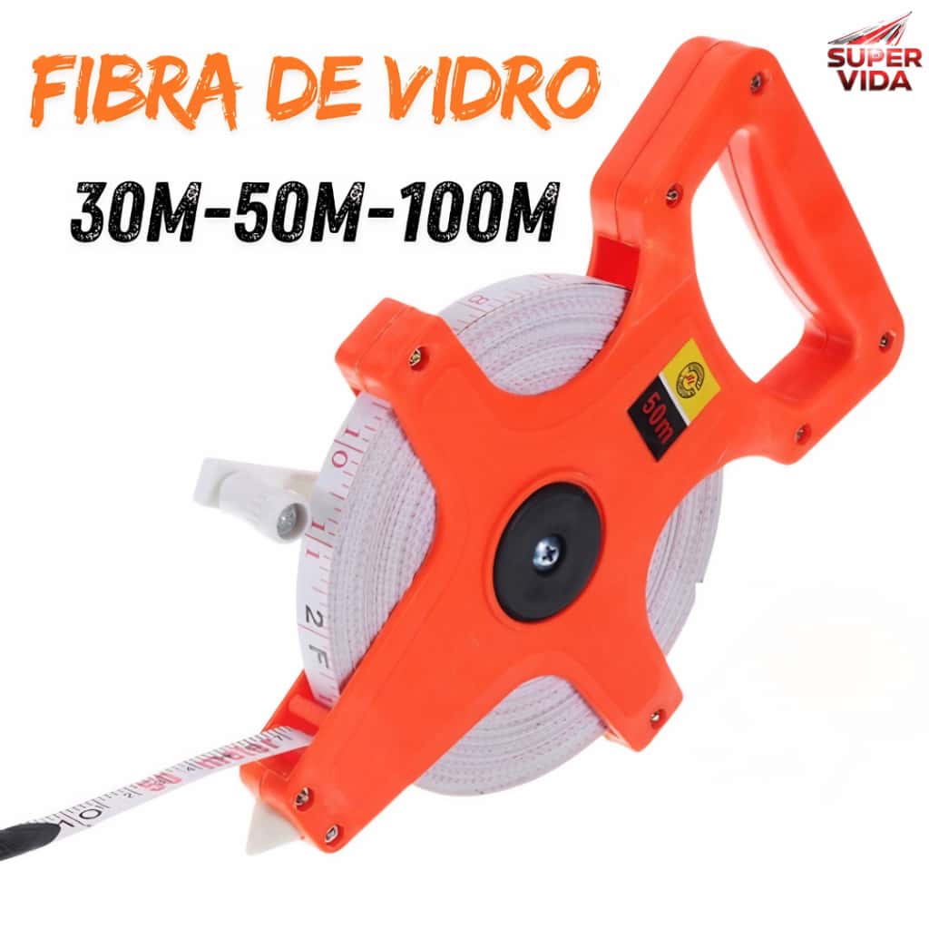 Trena de Fibra de Vidro 30M/50M/100M Resistente à Água e Ferrugem para Construção e Obras, imagem 1 de 1