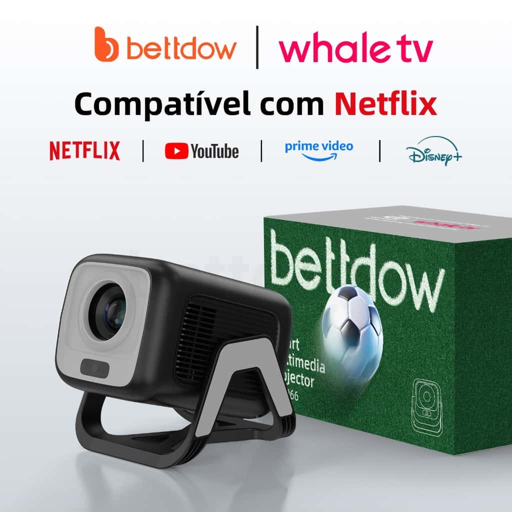 Projetor BETTDOW AC1066 4K 1080P Full HD 350ANSI Android 13 com controle de voz por A Suporte giratório Netflix original, imagem 1 de 1
