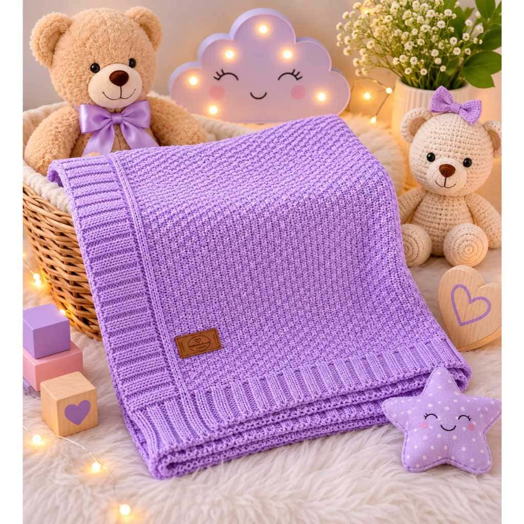 Manta de Tricot Para Bebê Cobertor Saída Maternidade, imagem 1 de 1