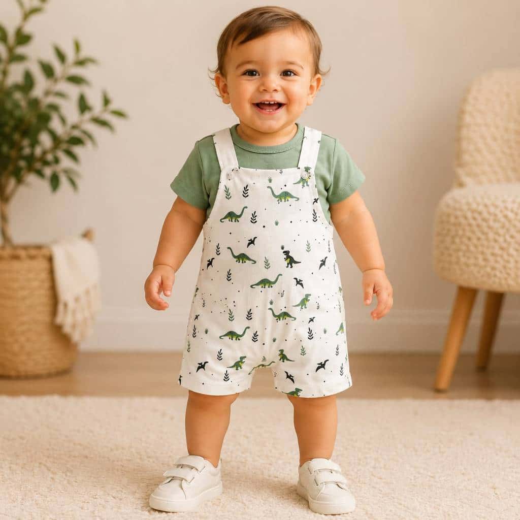 Conjunto Jardineira Menino E Menina Roupas de Bebê Conjunto Bebê, imagem 1 de 1