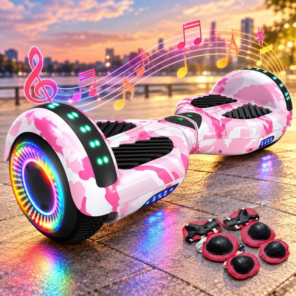 Hoverboard Infantil 6.5“ Polegadas Skate Elétrico LED Bluetooth Música Suporta até120kg Bateria Alta Capacidade, imagem 1 de 1