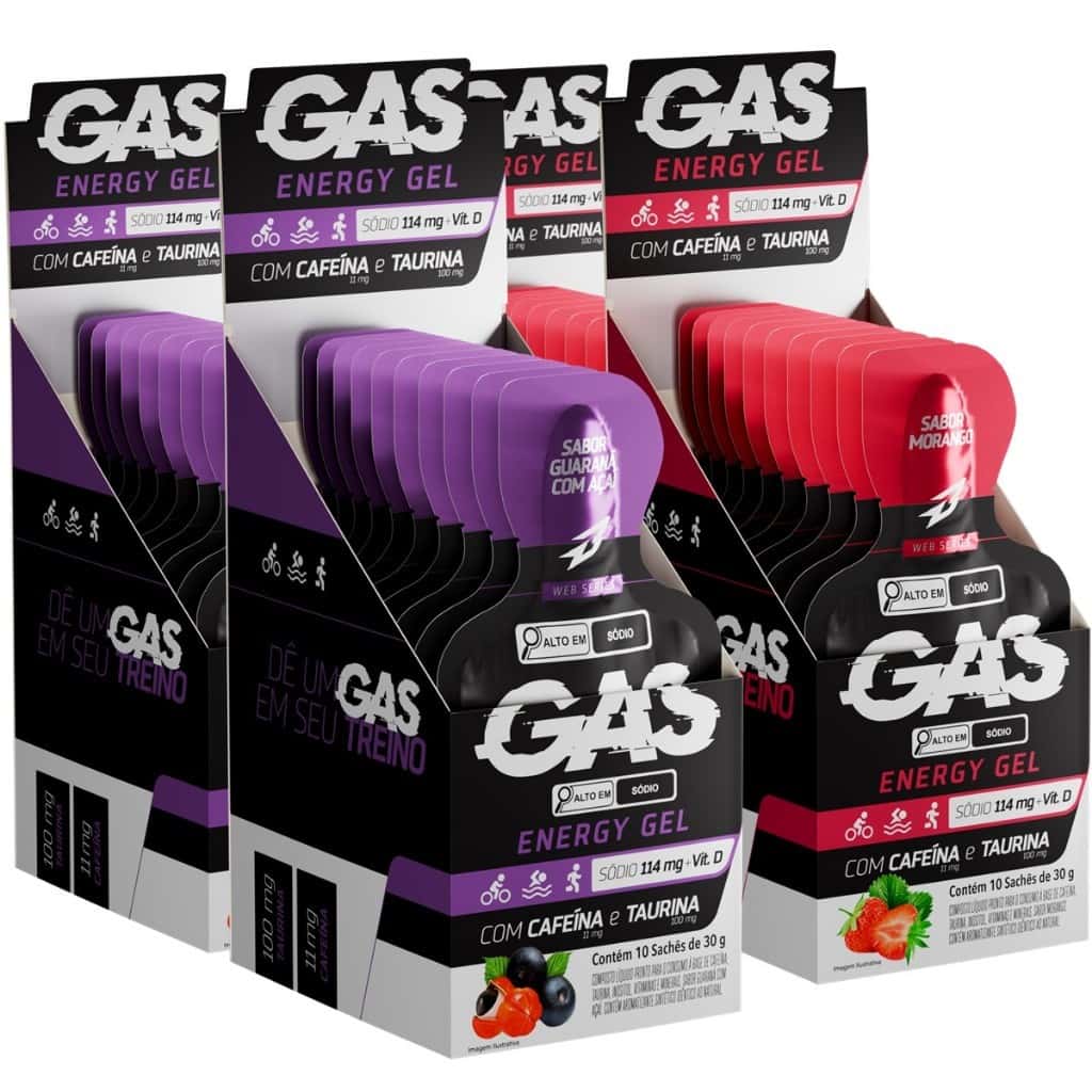 Kit 4x Gel Energético Carbo Gel 40 Sachês Gas Bodyaction, imagem 1 de 1