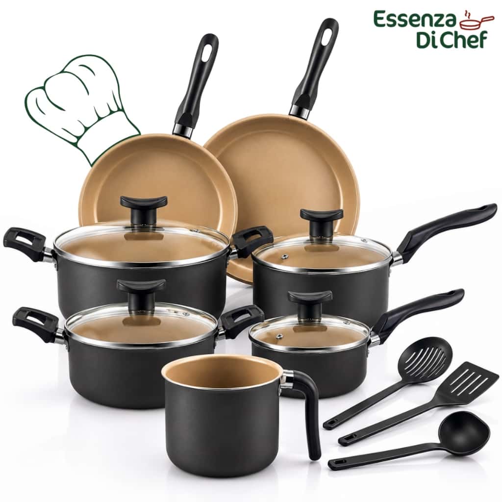 Conjunto de Panelas 10 Peças Alumínio Antiaderente Com Utensílios e Tampa De Vidro Jogo De Panelas Kit Panela Cozinha, imagem 1 de 1