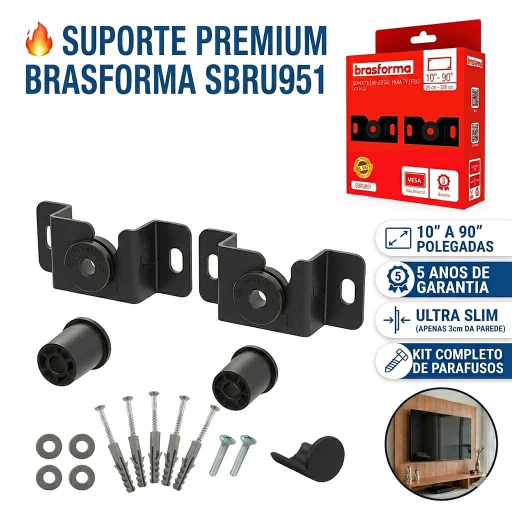 Suporte Universal Fixo Para TV Smart LED LCD 4K 32 43 50 55 60 65 75 85 90 Polegadas Parede Painel, imagem 1 de 1