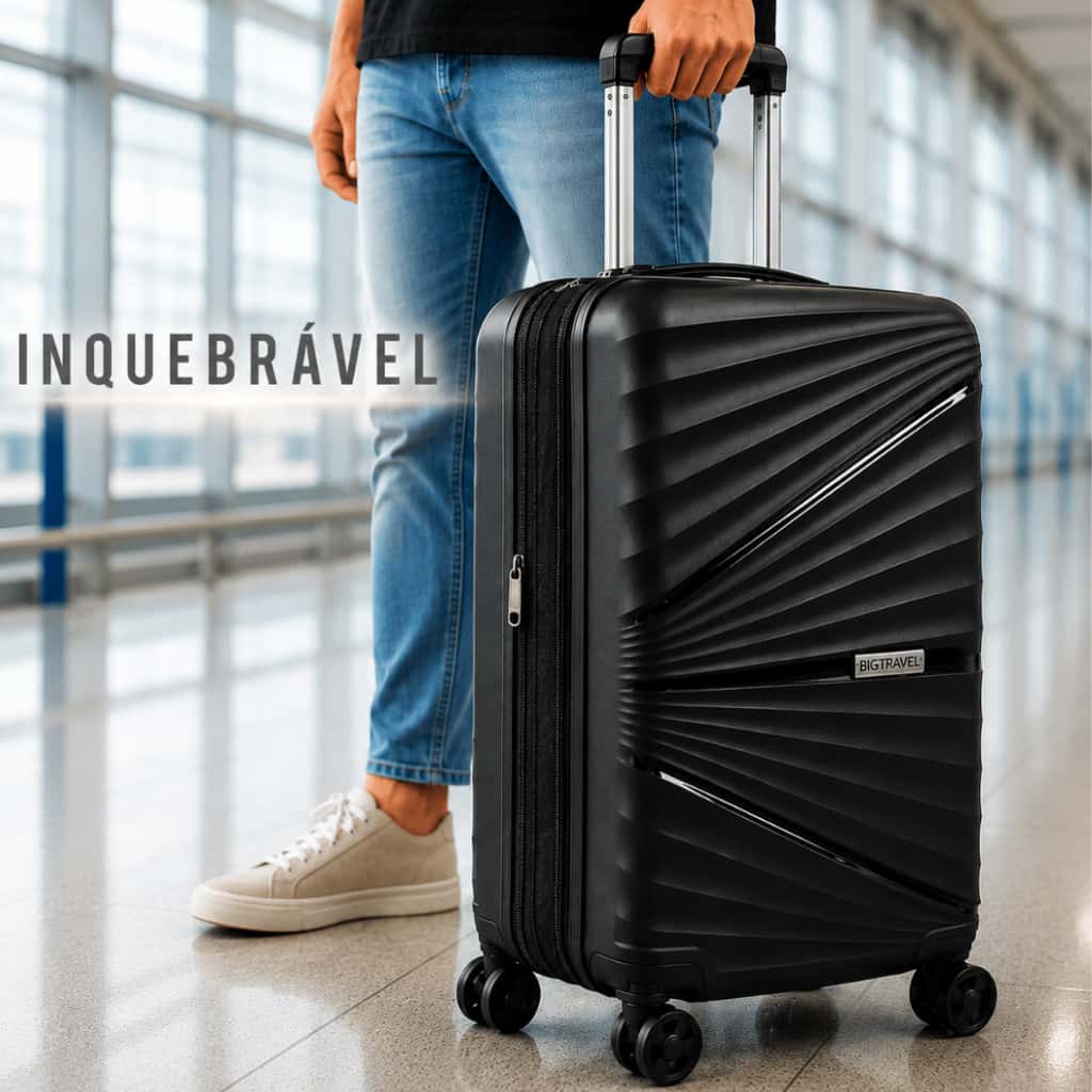 Mala 10kg Viagem Avião Bordo com Divisória e Cadeado Padrão ANAC 55X35X25 Giratória Anti-Furto Rodinhas 360° Cabine, imagem 1 de 1