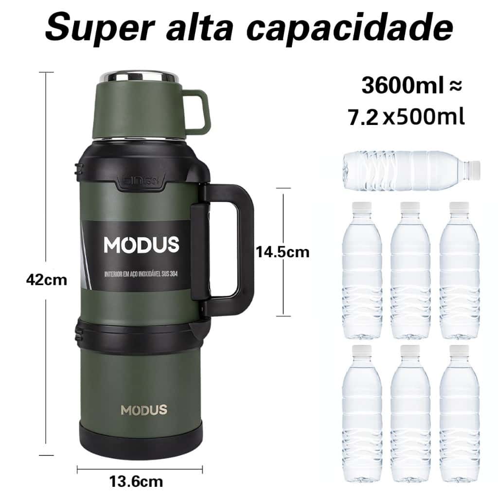 MODUS Garrafa Térmica Galão Térmico 3.6L 2.4L Aço Inoxidável Para Camping Viagem Trabalho Academia, imagem 1 de 1