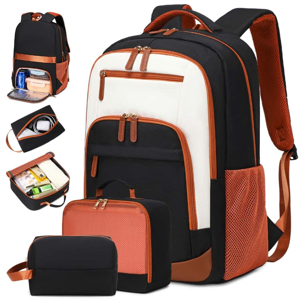 Mochila de Viagem 3 Peças Impermeável Reforçada Unissex Volta às Aulas Compartimento Notebook Bolsa Quente e Frio, imagem 1 de 1