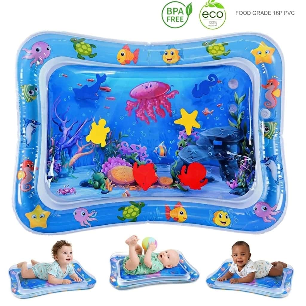 Tapete de Água Inflável para Bebê Sensorial Coordenação Motora Brinquedo Educativo Tummy Time Interativo, imagem 1 de 1