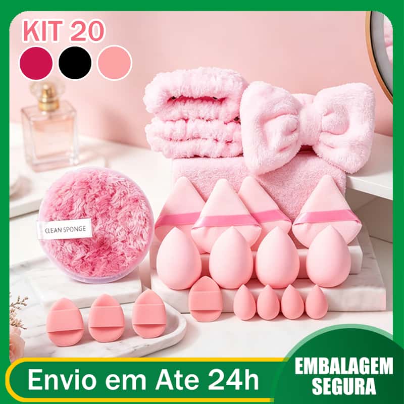 Conjunto De Esponjas De Pó Cosmético Ferramentas De Maquiagem Para Mulher Beleza Diária 20 peças, imagem 1 de 1