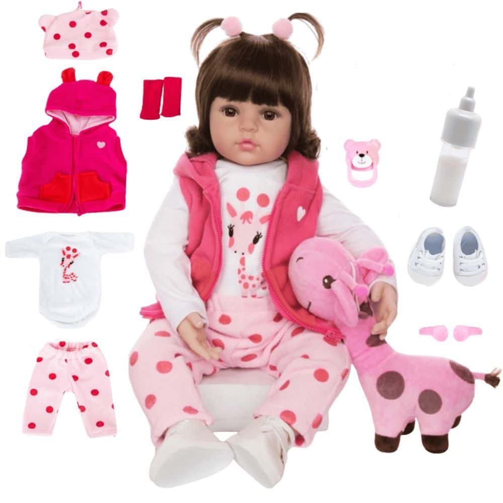 Boneca Reborn Bebê Girafinha Luxo Original Realista de Silicone Menina Pode Dar Banho Envio Imediato, imagem 1 de 1