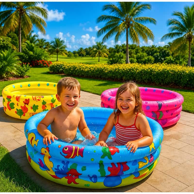 Piscina Infantil Inflável 3 Anéis Redonda Bebê Verão 60 cm 40 Litros, imagem 1 de 1