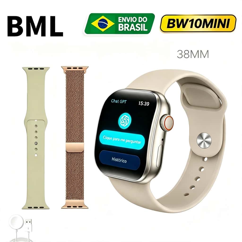 BML Smartwatch-Tela AMOLED 1.46"| Monitoramento De Freqüência Cardíaca Do Sono NFC ChatGPT 3D Tela Curva Esportes Relógi, imagem 1 de 1