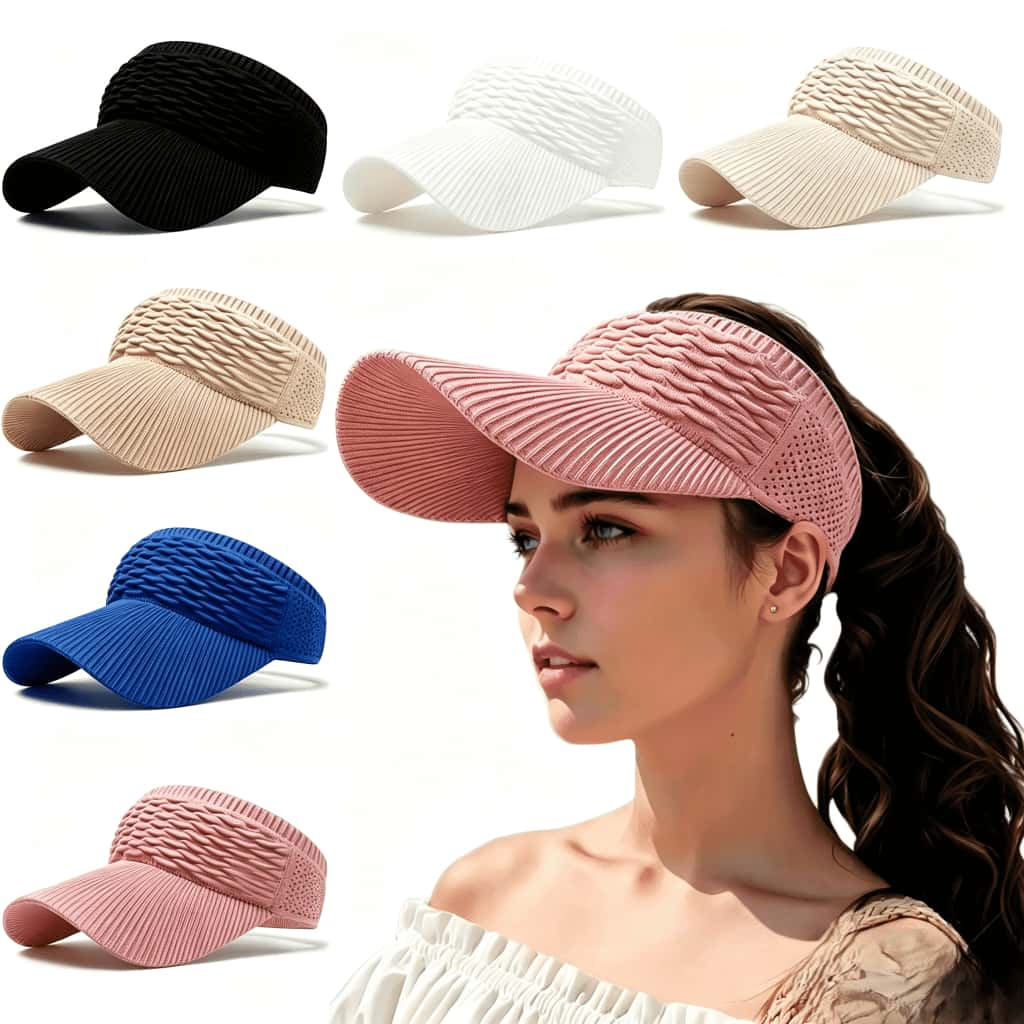 Chapéu Boné 65g moda Feminino De Aba Longa Respirável Viseira Em Cor Lisa Confortável proteção solar Algodão anti odores, imagem 1 de 1