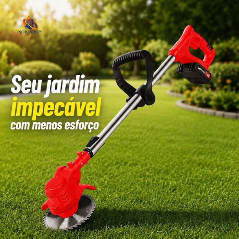 Cortador de Grama Sem Fio 48V com 2 Baterias Recarregáveis de Lítio, imagem 1 de 1