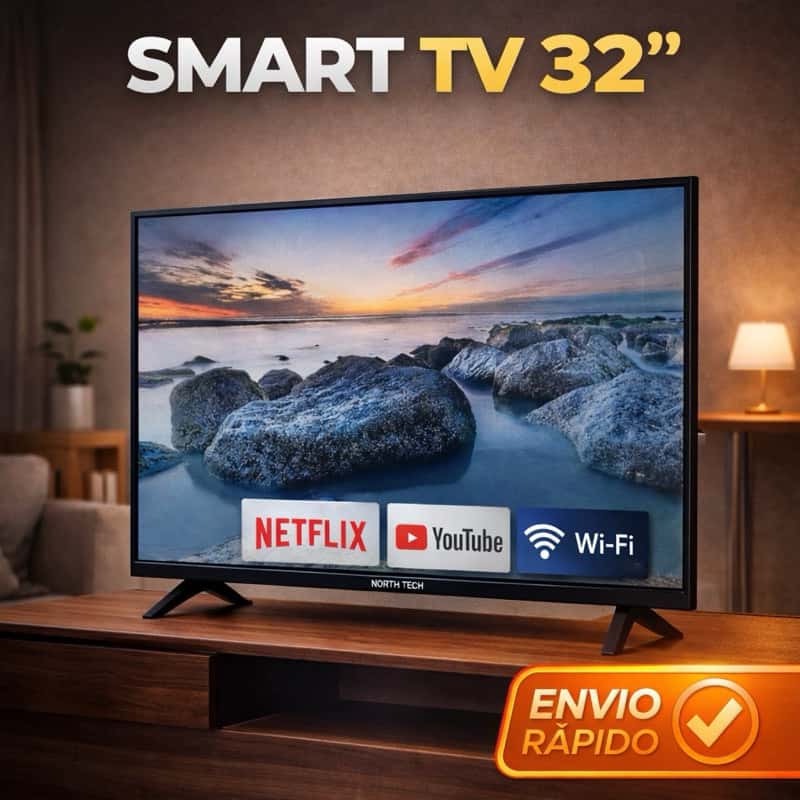 SMART TV 32” NORTH TECH NT-32SFBT – ANDROID 14 | WI-FI | BLUETOOTH, imagem 1 de 1