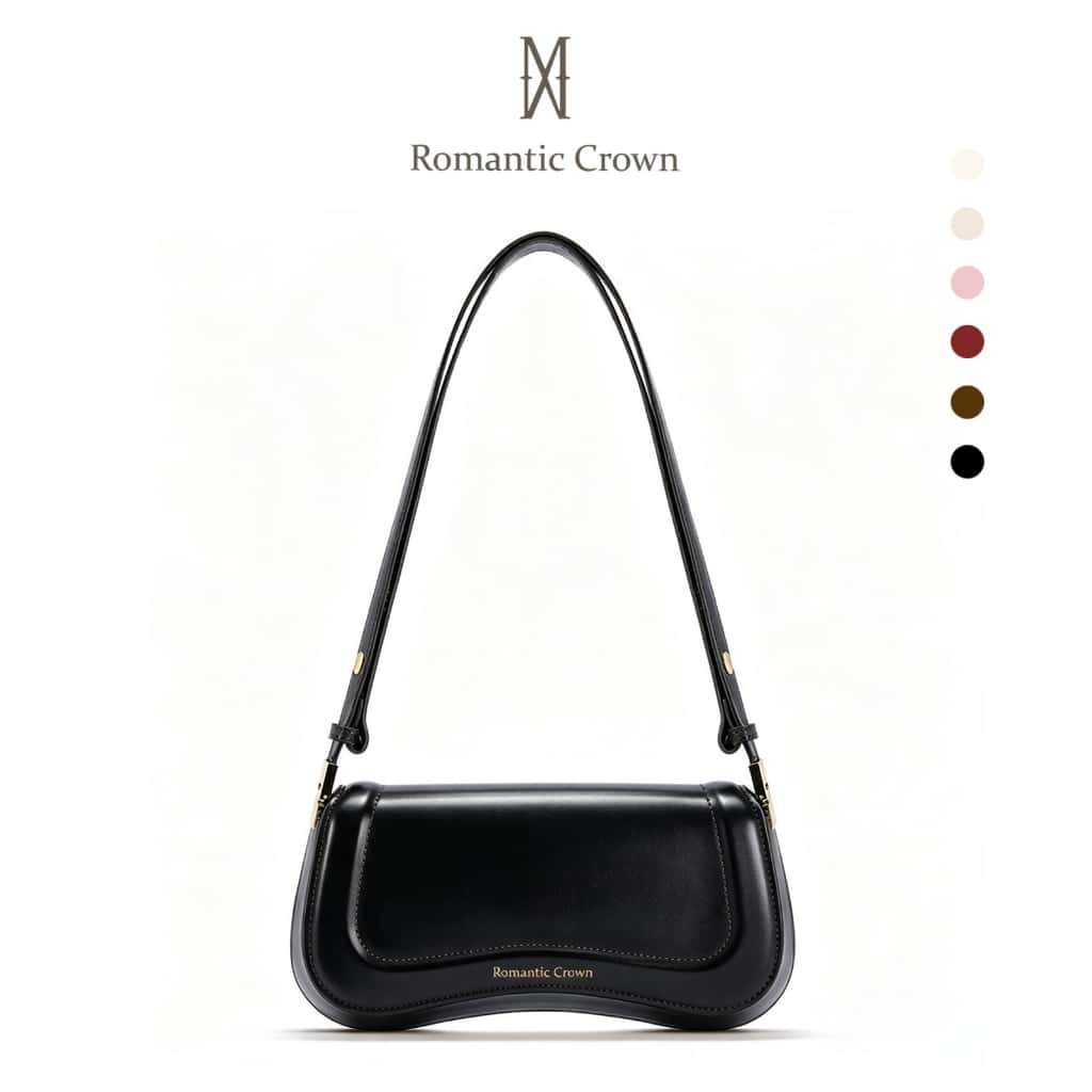 ROMANTIC CROWN Bolsa Feminina Pequena de Ombro Impermeável, Mini Tiracolo de Couro para Trabalho e Festa, imagem 1 de 1