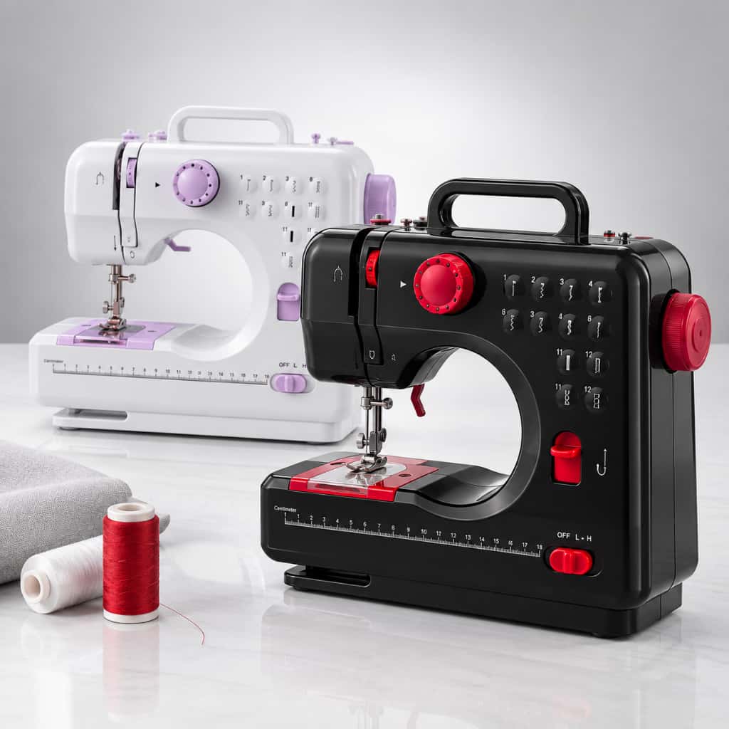 Mini Máquina de Costura Doméstica Multifuncional – 12 Pontos – Compacta e Prática, imagem 1 de 1