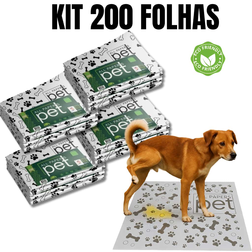Kit Jornal Pet Higiênico 50/100/150/200 Folhas Grande 64x58cm Biodegradável Atóxico Não Vaza - cachorro - gato, imagem 1 de 1