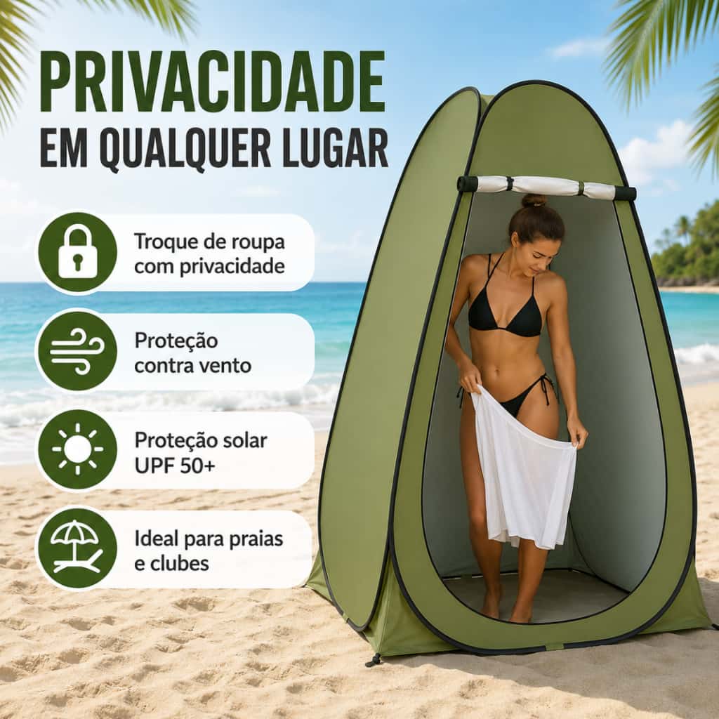 Barraca Trocador Banheiro Trocador De Roupas Camping Tenda Portátil Automática, imagem 1 de 1