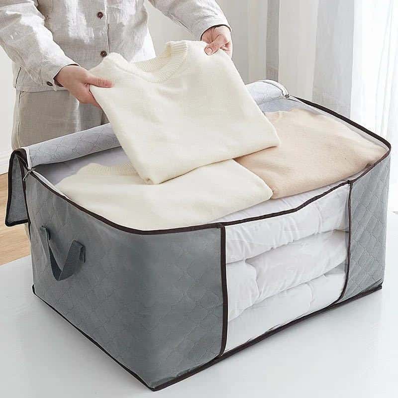 Caixa Saco Organizador Grande Edredom Cobertor Casaco Guarda Roupa Ecológico Anti-Poeira Umidade Insetos Multiuso, imagem 1 de 1