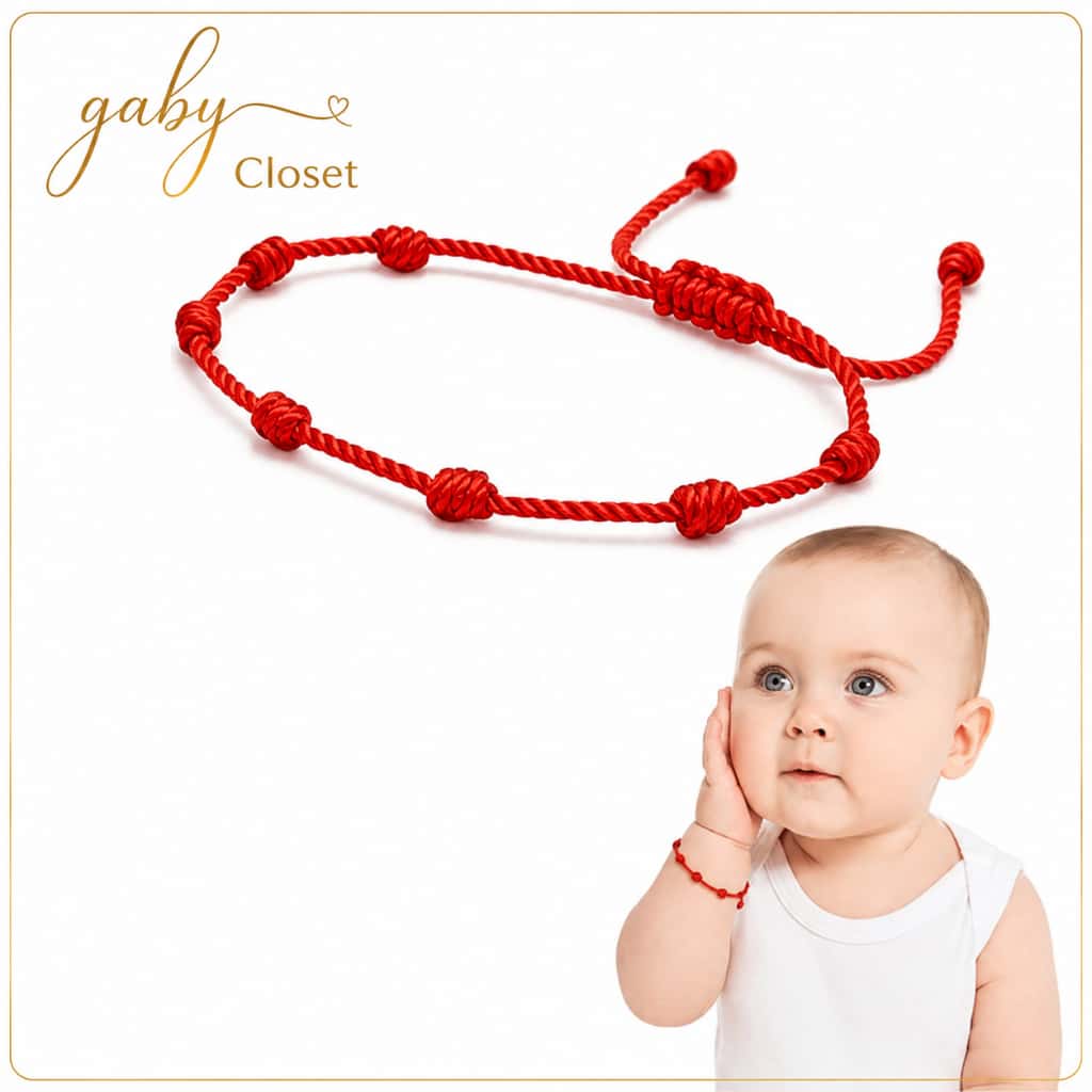 Pulseira 7 Nós Infantil Vermelha  Bebê Infantil Kabbalah  Contra Mal Olhado Proteção, imagem 1 de 1