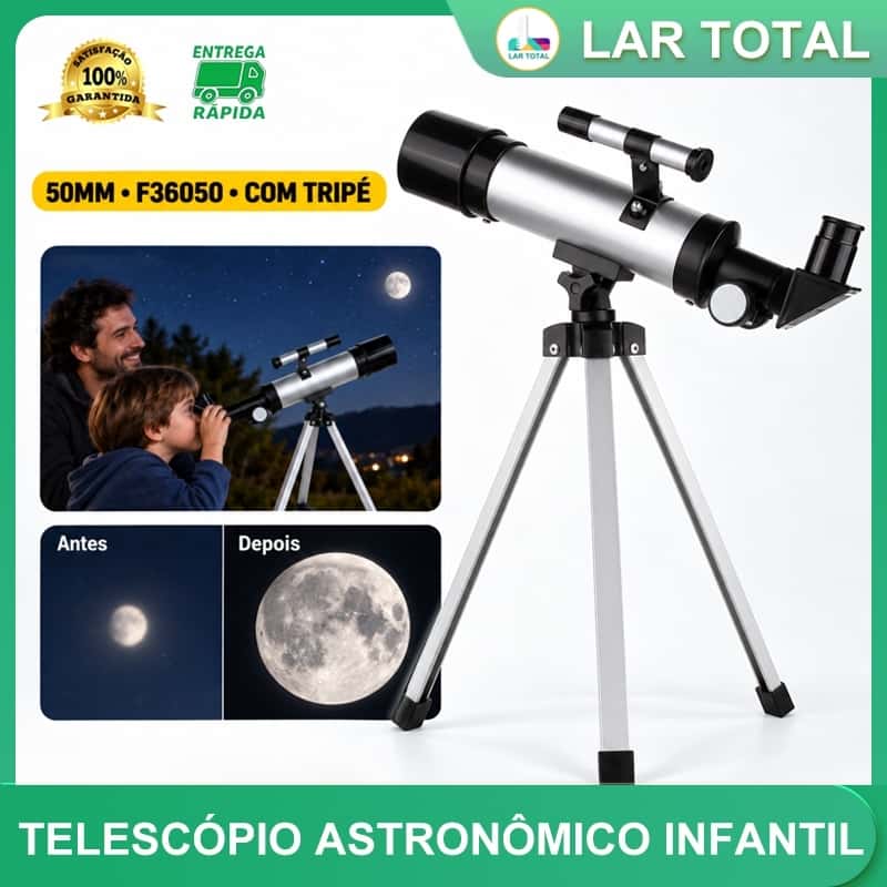F36050 Telescópio Astronômico com tripé e buscador, presente infantil para amantes de astronomia, imagem 1 de 1
