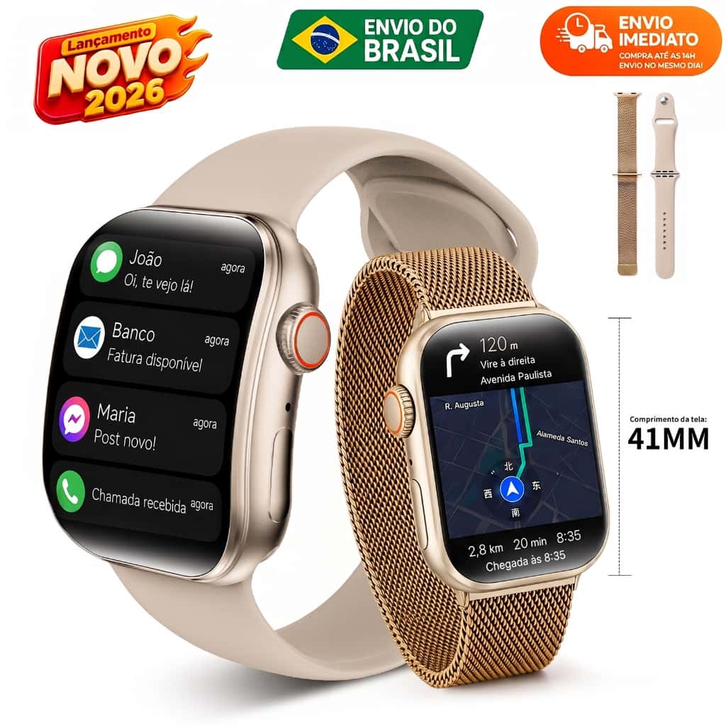 2026 Smartwatch BW10 Mini 38MM Relógio Inteligente 3D Tela Curva NFC GPS ChatGPT Bluetooth CALL Esportivos Smartwatch, imagem 1 de 1