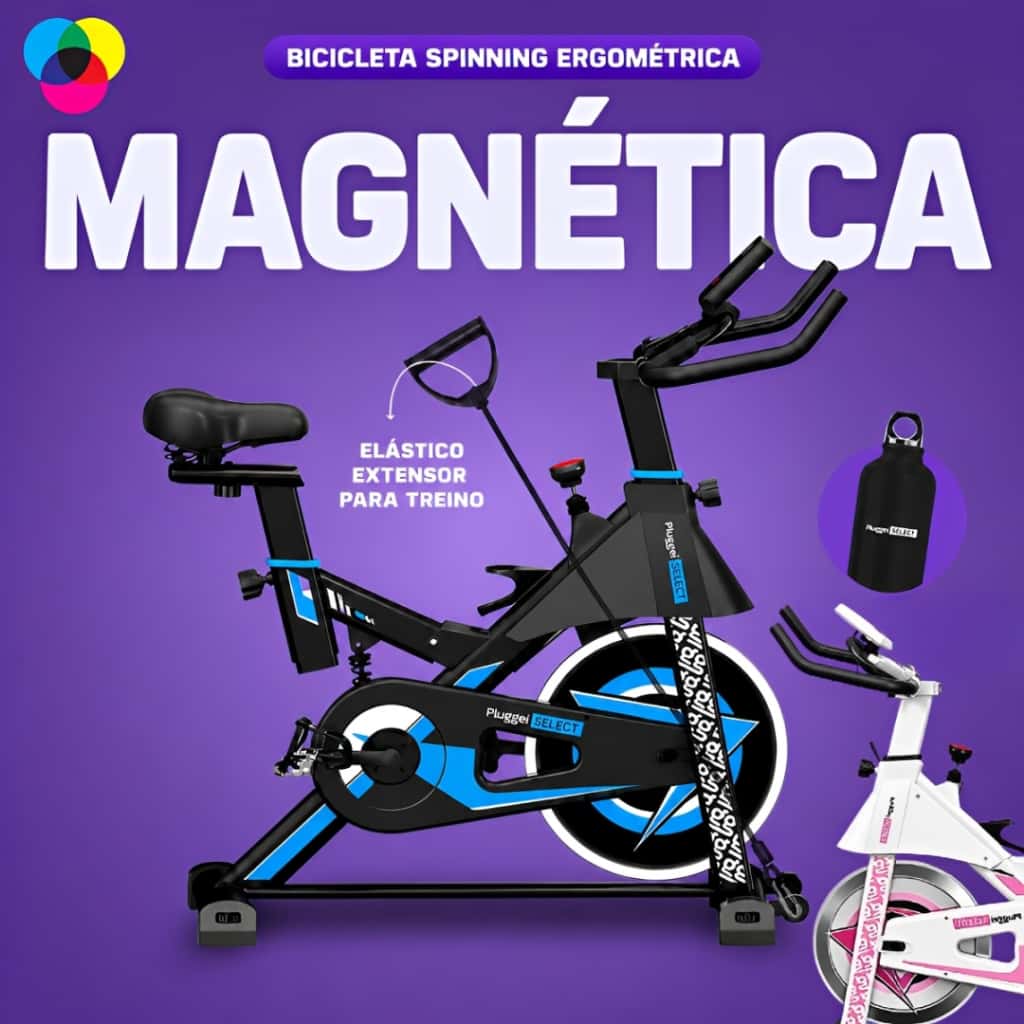 Bicicleta Spinning Ergométrica Magnética Sensação de 20Kg de Inércia Profissional 150Kg 2m de altura, imagem 1 de 1