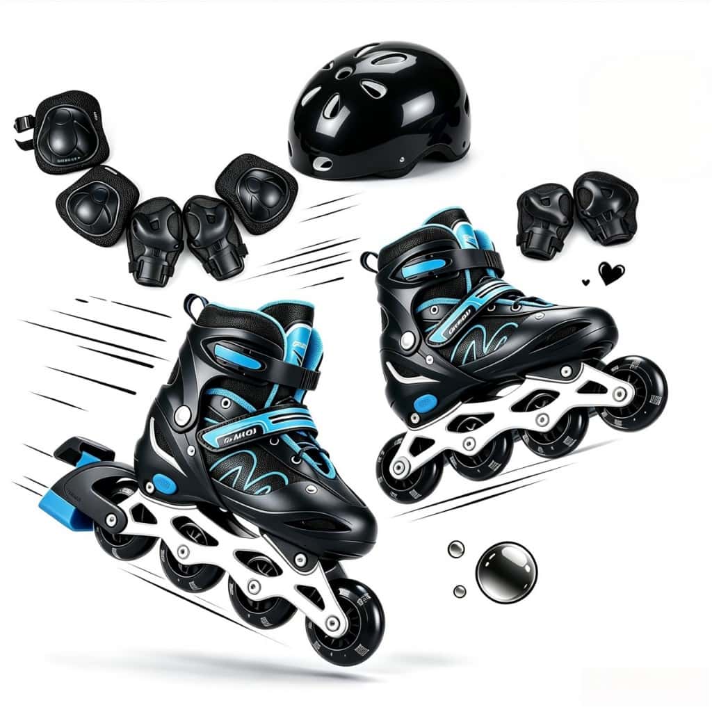 Patins Roller Inline Infantil Meninos 4 Rodas Reta + Kit Proteção Ajustável Promoção, imagem 1 de 1