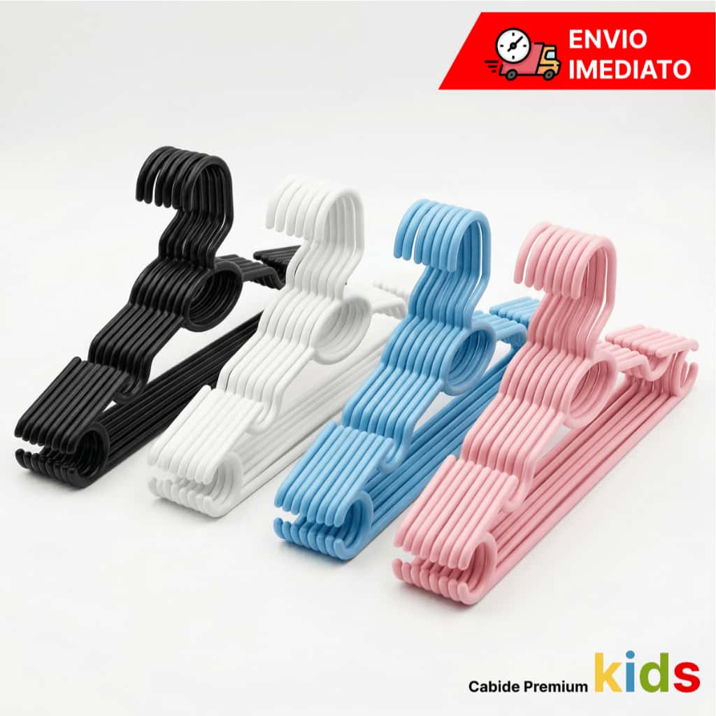 Kit até 100 Cabides Infantil Bebê Baby Reforçado Plástico Cruzeta Roupa Resistente Premium, imagem 1 de 1