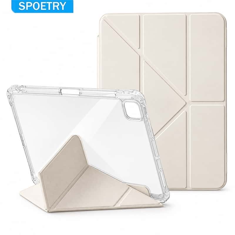 SPOETRY Capa Y dobrar HD acrílica com slot para caneta Para Tablet IPAD 9 8 7 AIR 3 A16 10 geração 10.2 10.5, imagem 1 de 1