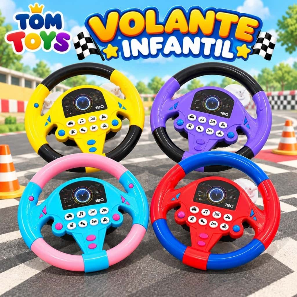 Volante Educativo Interativo Infantil Com Som Realista Brinquedo De Criança Sonoro Musical Bebê, imagem 1 de 1