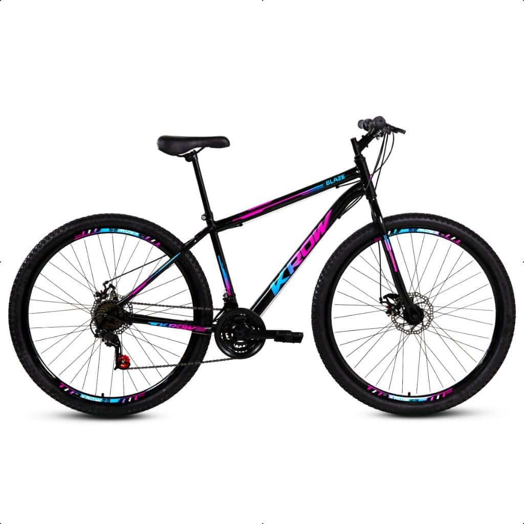 Bicicleta Aro 29 Aço Carbono Freios A Disco 21 Marchas Krow Bikes Para o dia a Dia Passeio, imagem 1 de 1