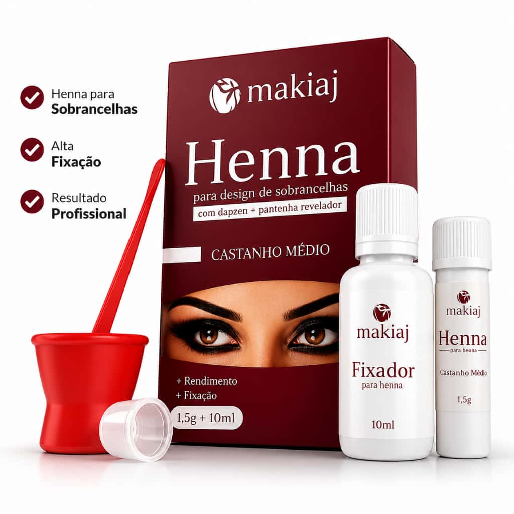 Henna Para Sobrancelhas Makiaj Original Kit Completo Alta Fixação Longa Duração Profissional, imagem 1 de 1