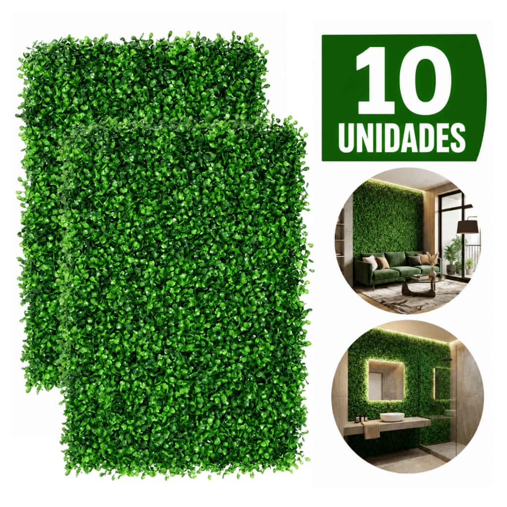 Kit 10 Placa Buchinho Grama Artificial Parede Muro Inglês Vertical Cheio Premium, imagem 1 de 1