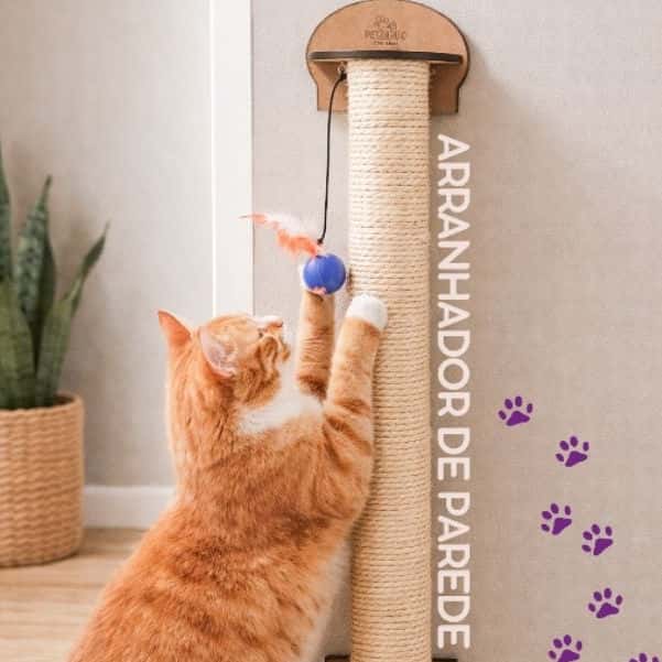 Arranhador de Parede para Gatos | Sisal Natural 6mm | Brinquedo Anti Estresse | MDF Reforçado | Ideal para Apartamento, imagem 1 de 1