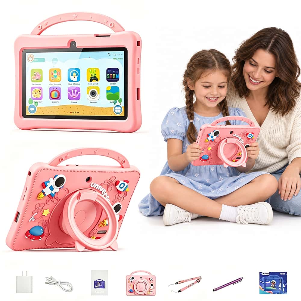 Tablet Infantil 7 Polegadas 128GB 4GB RAM Wi-Fi Bluetooth Android 13 com Capa de Silicone Antichoque, imagem 1 de 1