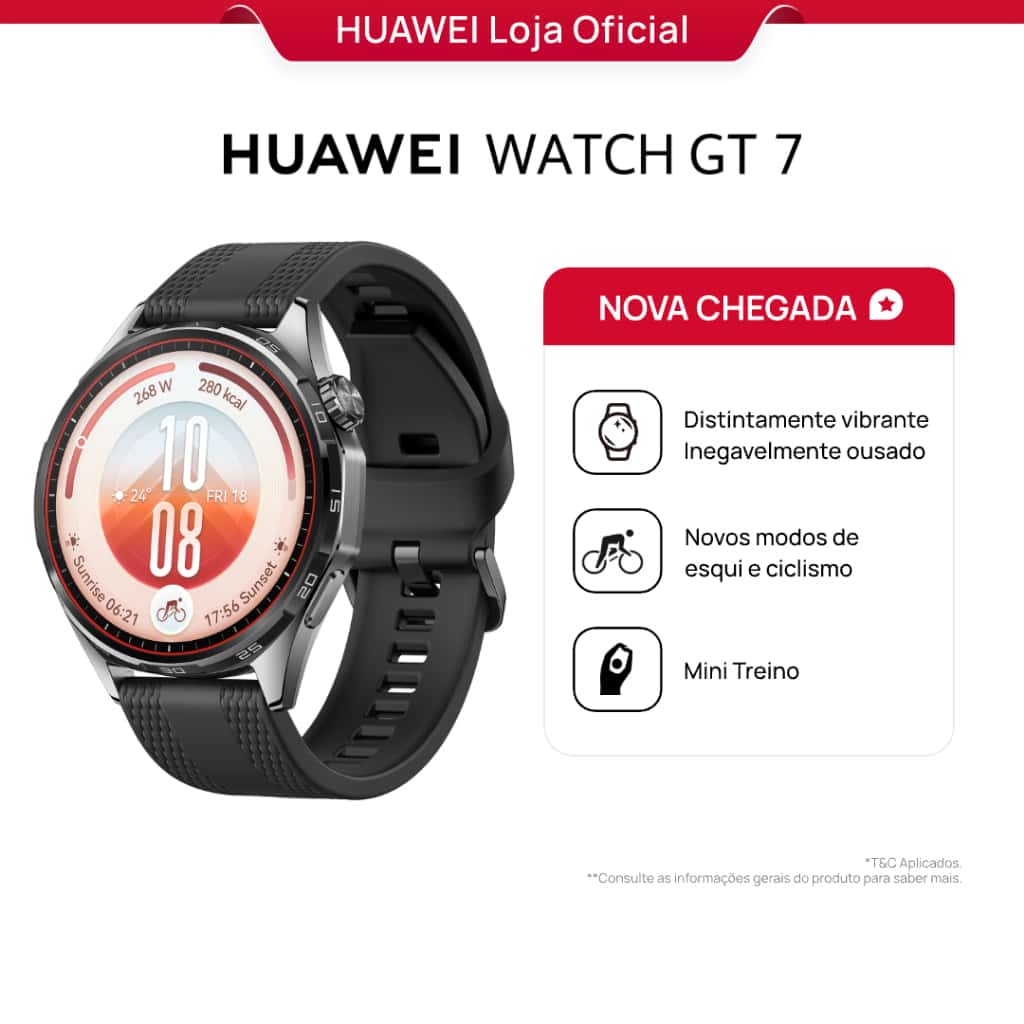 HUAWEI WATCH GT 7 SERIES | 41mm/ 46mm | Smartwatch Relógio | GPS Integrado | AMOLED 1,47" | 5 ATM + IP69, imagem 1 de 1