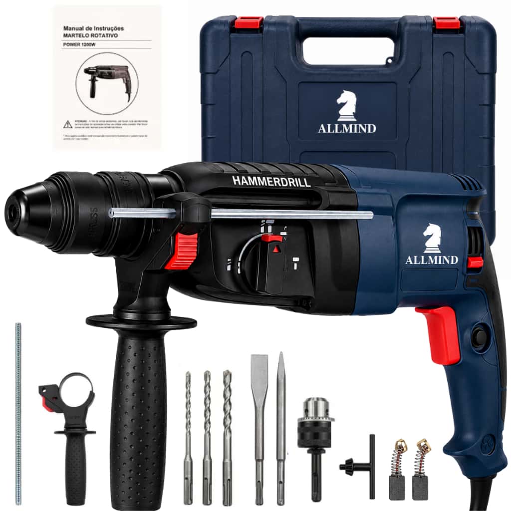 Martelete 5kg Furadeira de Impacto 1200w Rompedor Demolidor Profissional Com Acessorios, imagem 1 de 1