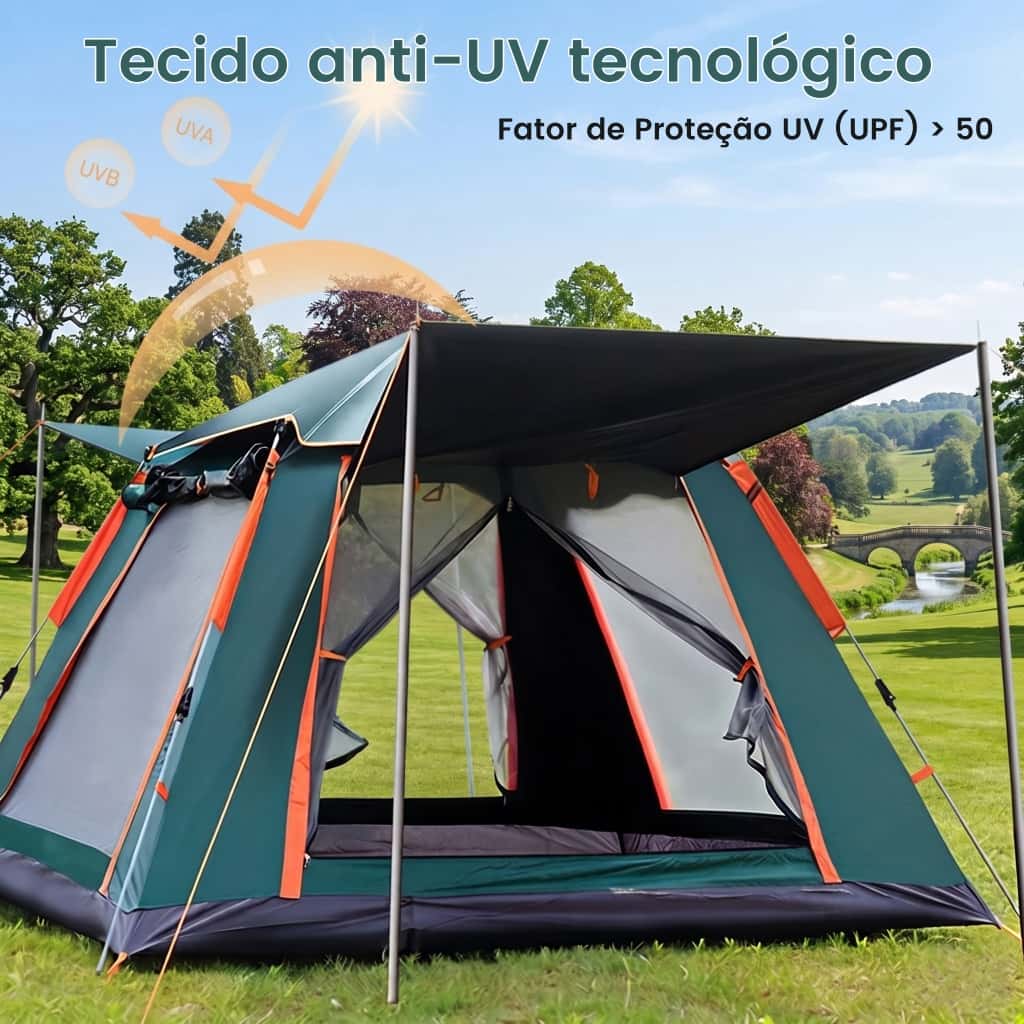 Barraca Tenda de camping automática portatil grande impermeável para acampamento de 4-6-8 pessoas, imagem 1 de 1