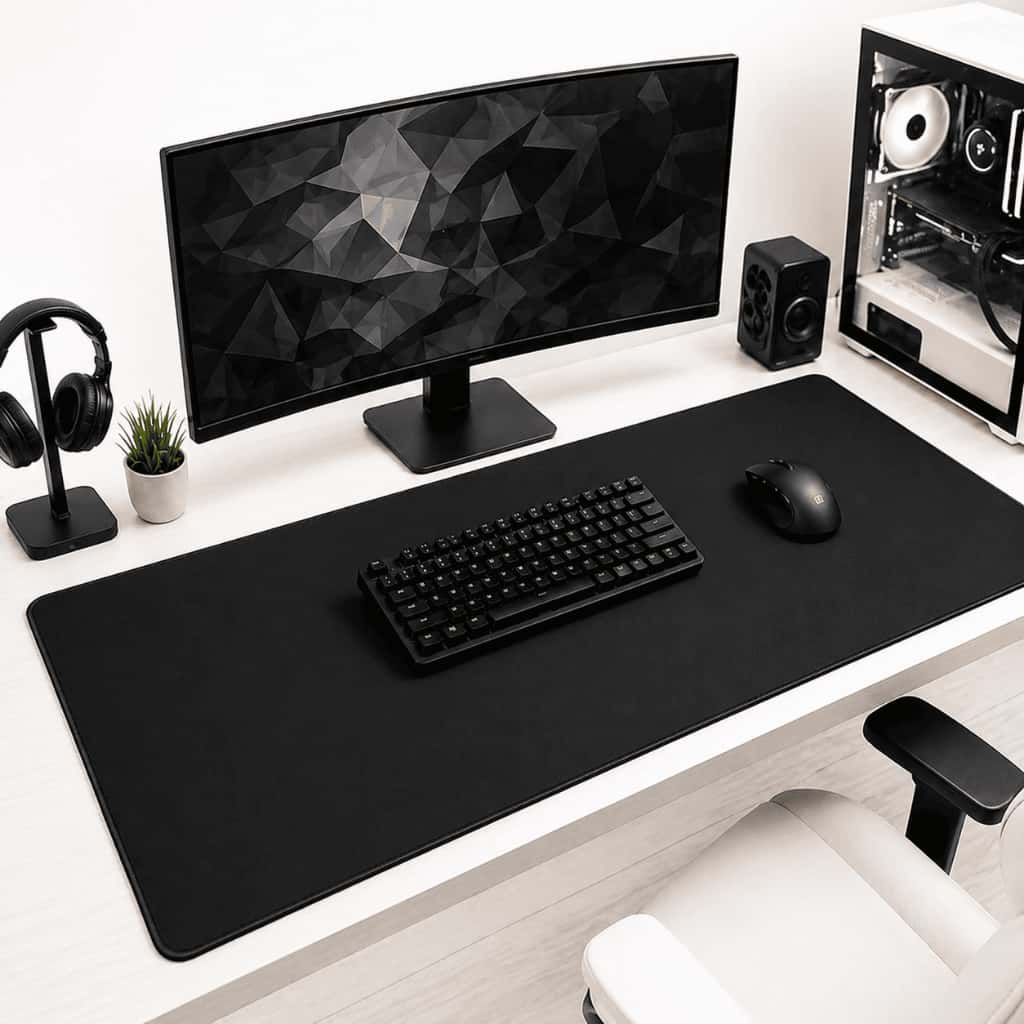 Mousepad Gamer Preto Sem Desenho Extra Grande 90 X 40 Cm, imagem 1 de 1