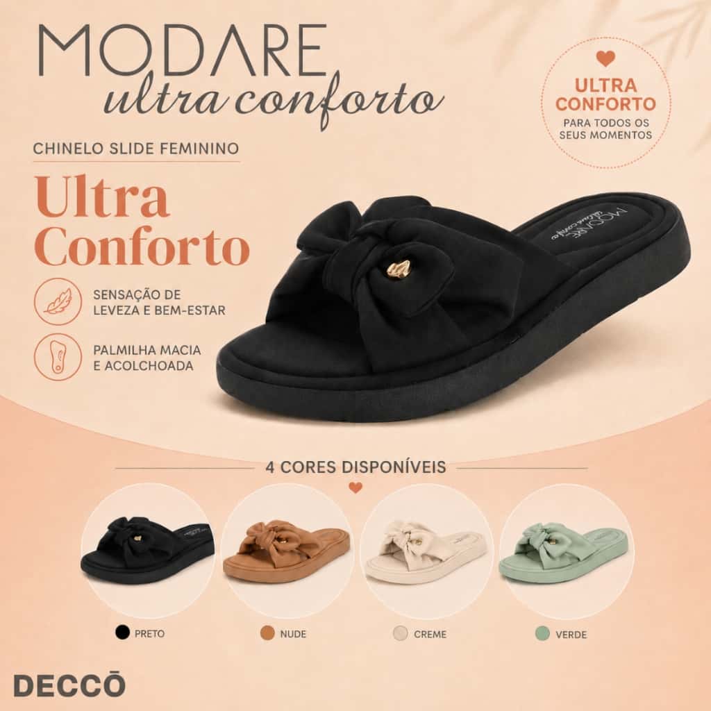 Sandalia Slide Feminina Ortopedica Palmilha Anatômica e Estilo Casual, imagem 1 de 1