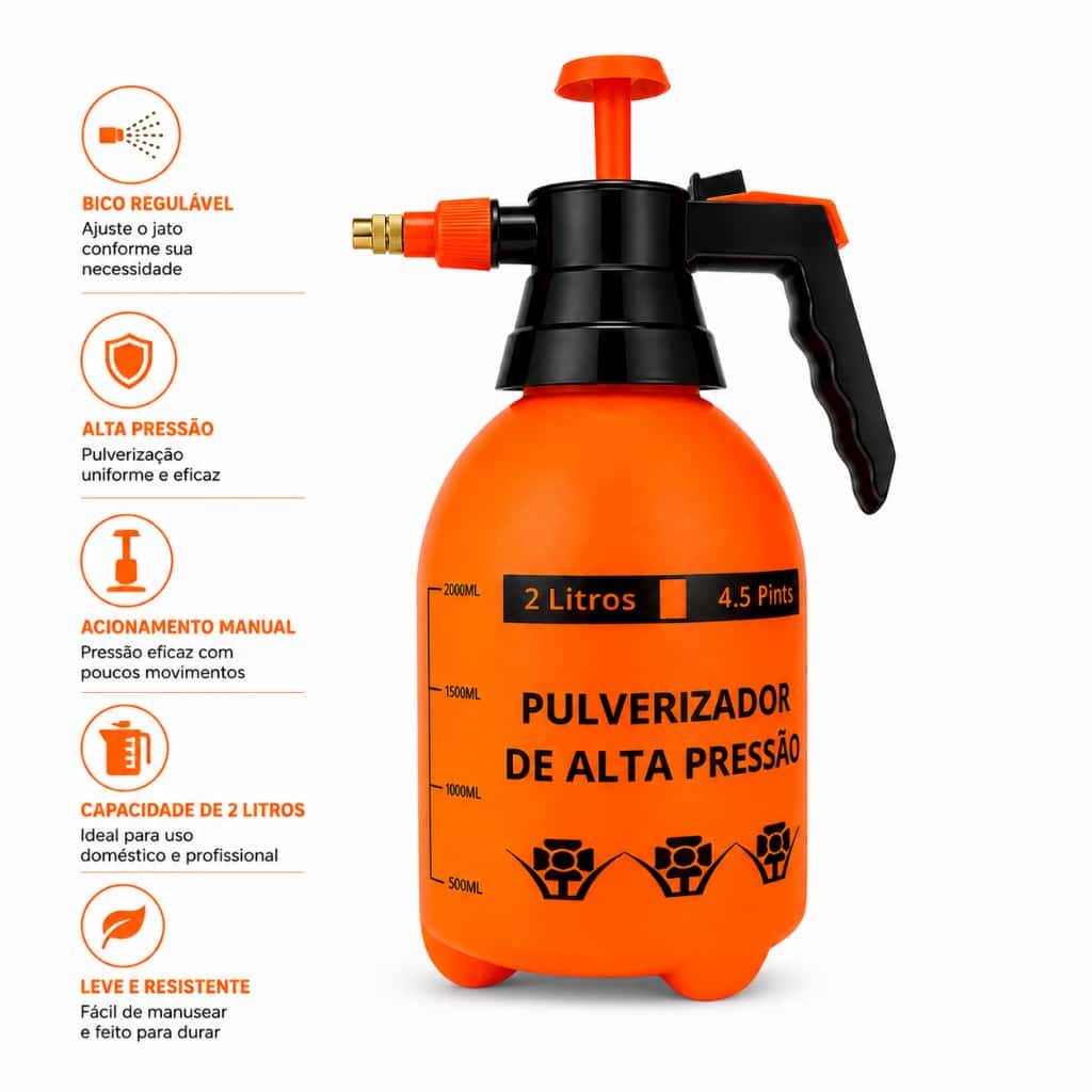 Kit Pulverizador De Alta Pressão 2L Borrifador jardim Regador Agricola, imagem 1 de 1