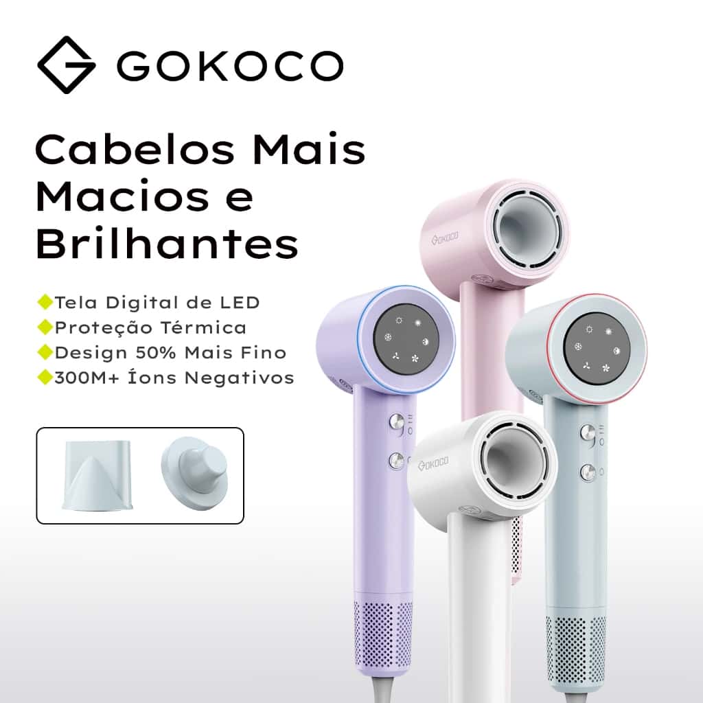 GOKOCO Secador de Cabelo GD029 Alta Velocidade Secador íons negativos Profissional 1500W de 2 Minutos Secagem Rápida, imagem 1 de 1