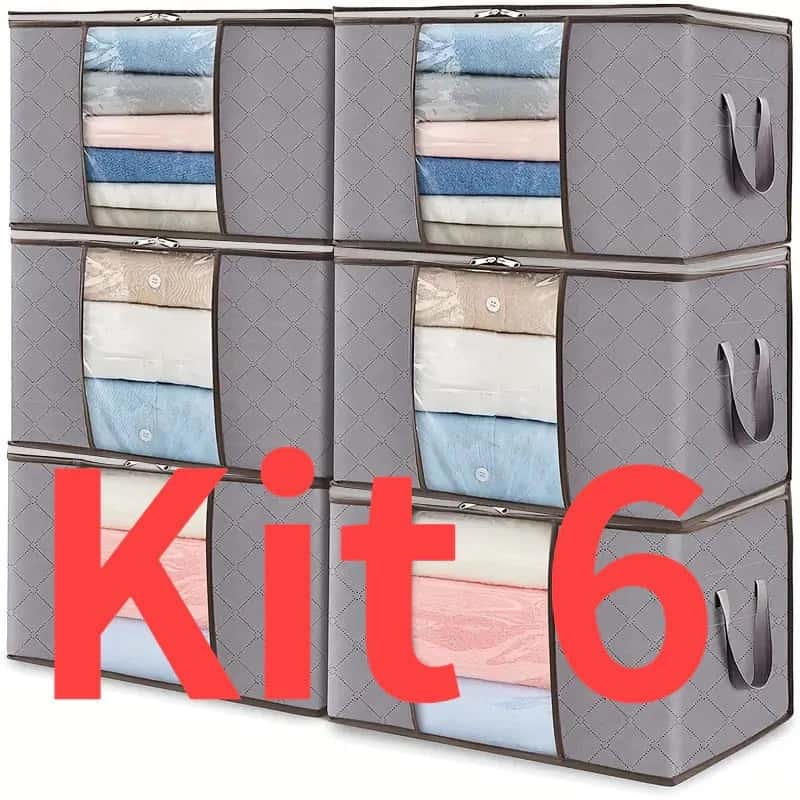 KIT 3/6 Sacos de Armazenamento | Organizador de Guarda-Roupa Roupas Viagem Anti Poeira Umidade Dobrável Multiuso, imagem 1 de 1