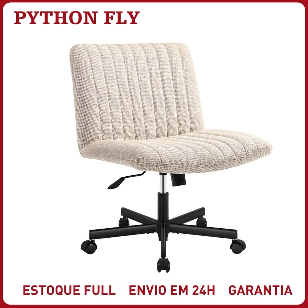 Cadeira de Escritório Ergonômica Confortável com Rodas Giratória - Estofado Acolchoado Grosso, Altura Ajustável, imagem 1 de 1
