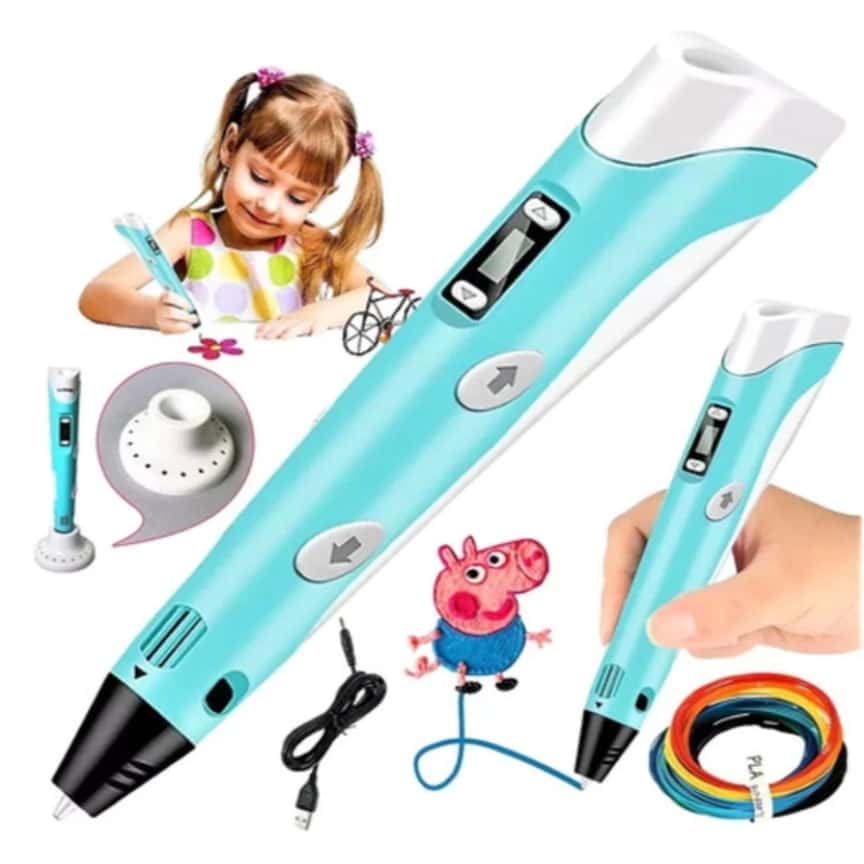 Caneta 3D Infantil e Adulto Impressora Manual DIY com Filamento Plástico Seguro para Crianças, imagem 1 de 1