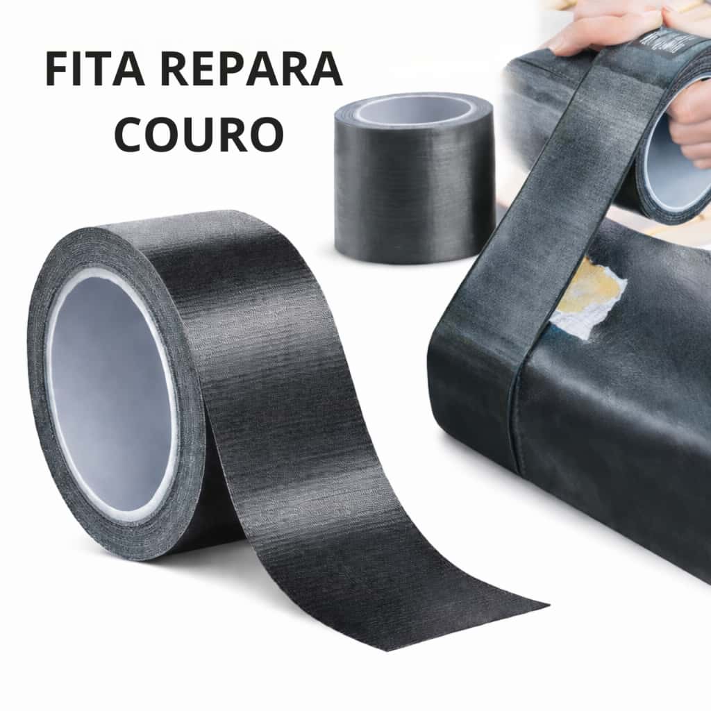 Kit De Reparo De Couro Fita Adesiva Preta Para Móveis , Sofás , Assentos De Carros , Cadeiras De Escritório , Vinil ZEM, imagem 1 de 1