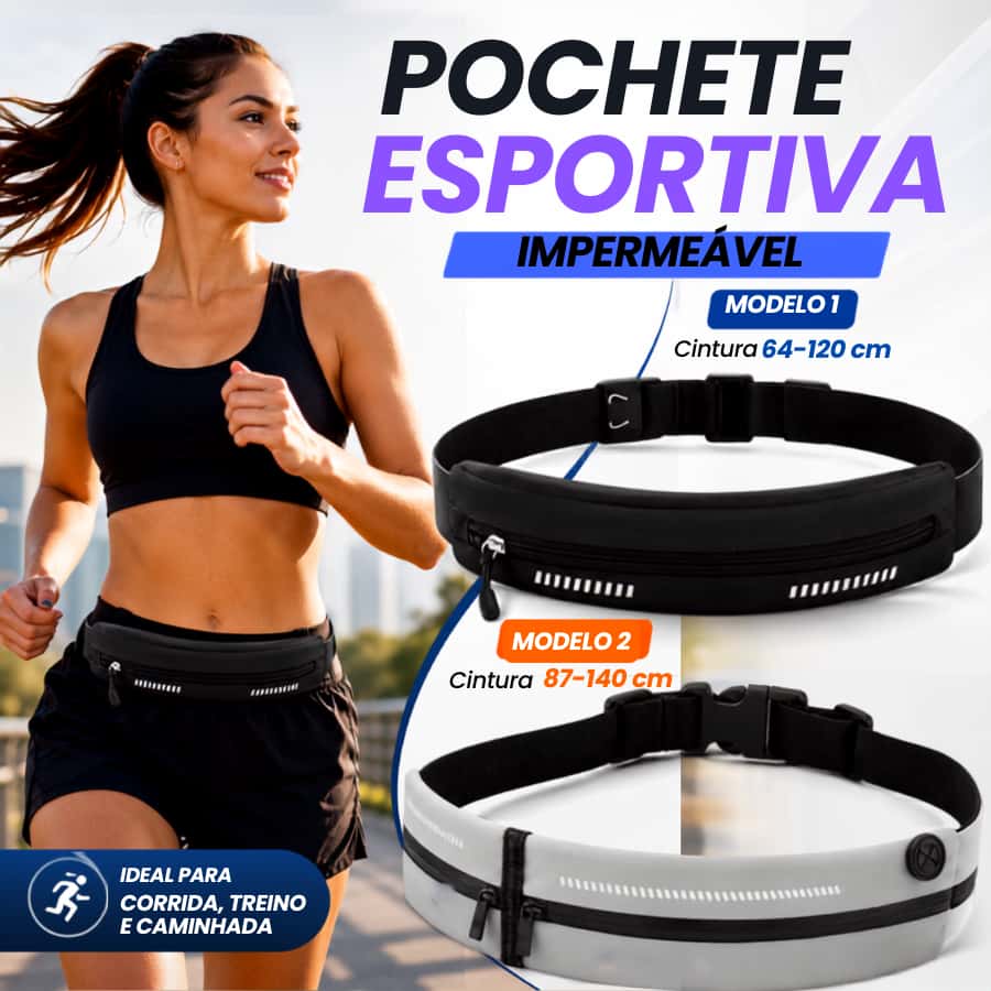 Pochete Running Esportiva Porta Celular Ajustável Fitness Caminhada Ciclismo, imagem 1 de 1