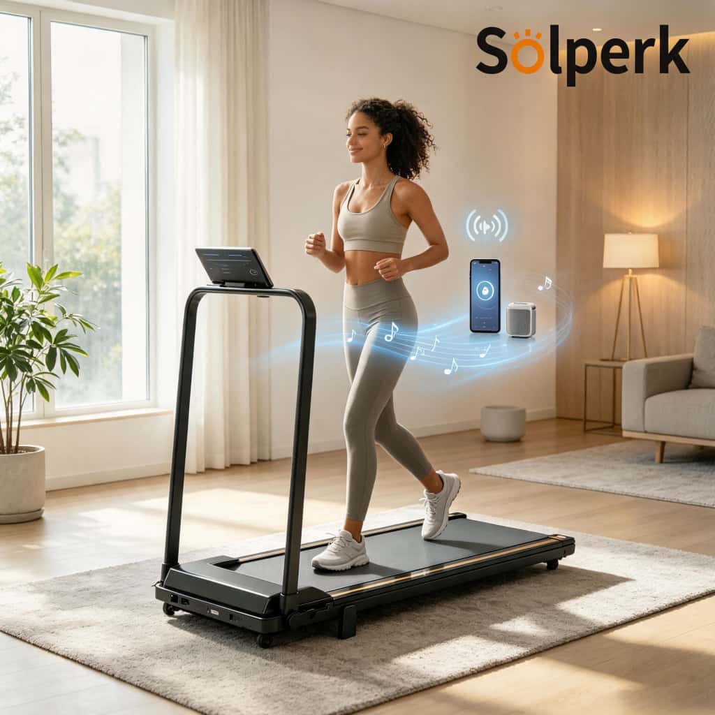 Esteira Elétrica Doméstica 2.0HP Dobrável Silenciosa Bluetooth 12km/h Suporta 120kg, Ergométrica para Casa, imagem 1 de 1